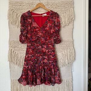 Tanya Taylor Red Leopard Dress